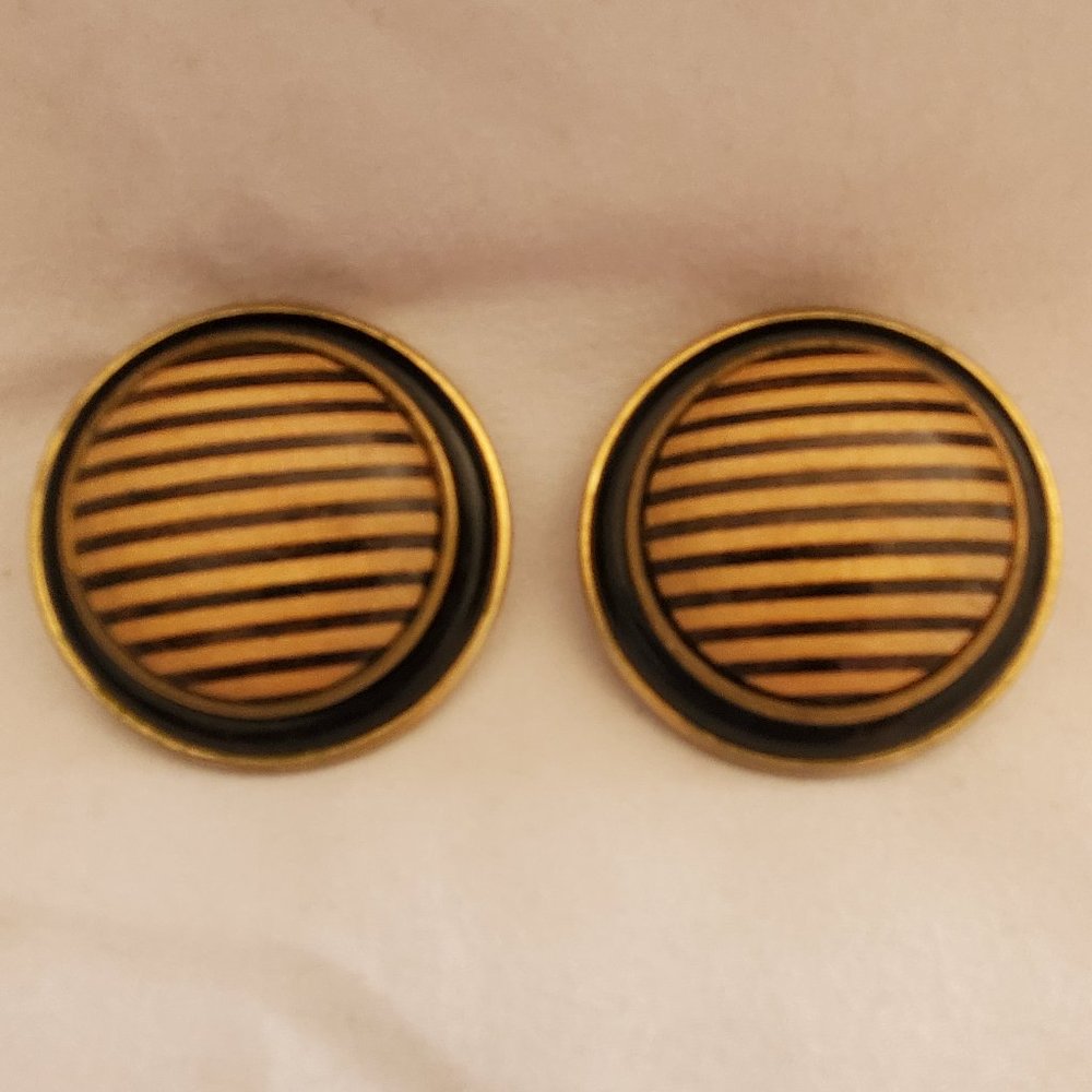 Vintage Patti Horn Clip On Earrings